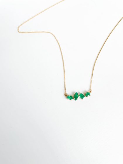 cadena en oro 18k con esmeraldas